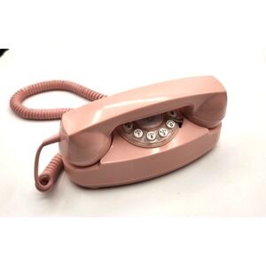 Crosley Mock Rotary Phone Bubble Gum Pink Retro Princess Table Top Land Line